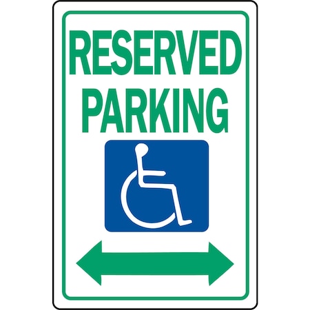 Hy-Ko Reserved Parking (Handicapped) Sign 12" x 18" A00014